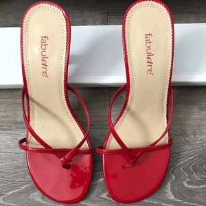 Strappy Red Thong Sandals